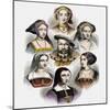 King Henry VIII of England and his six wives, c1890 (litho with later colouration)-English School-Mounted Giclee Print