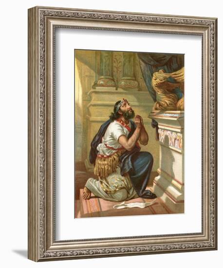 King Hezekiah Spreads His Case before the Lord-English School-Framed Giclee Print