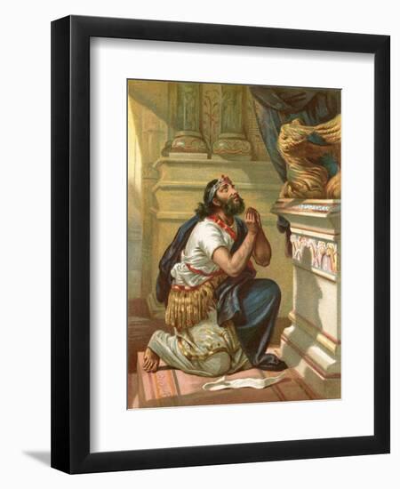 King Hezekiah Spreads His Case before the Lord-English School-Framed Giclee Print