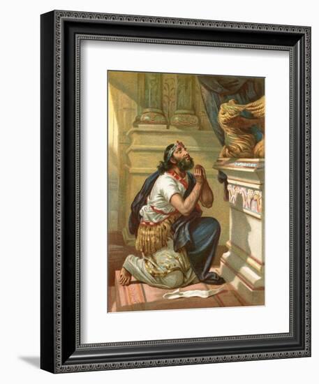 King Hezekiah Spreads His Case before the Lord-English School-Framed Giclee Print