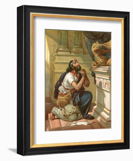 King Hezekiah Spreads His Case before the Lord-English School-Framed Giclee Print