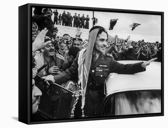 King Hussein Ibn Taltal Greeting His Subjects-Frank Scherschel-Framed Premier Image Canvas