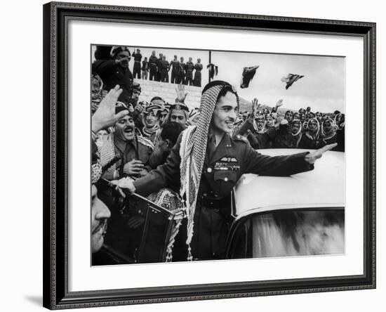 King Hussein Ibn Taltal Greeting His Subjects-Frank Scherschel-Framed Premium Photographic Print