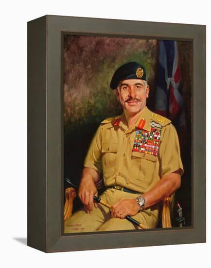 King Hussein of Jordan, 1980 (Oil on Canvas)-Terence Cuneo-Framed Premier Image Canvas