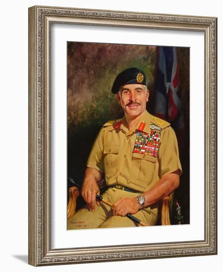 King Hussein of Jordan, 1980 (Oil on Canvas)-Terence Cuneo-Framed Giclee Print