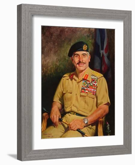 King Hussein of Jordan, 1980 (Oil on Canvas)-Terence Cuneo-Framed Giclee Print