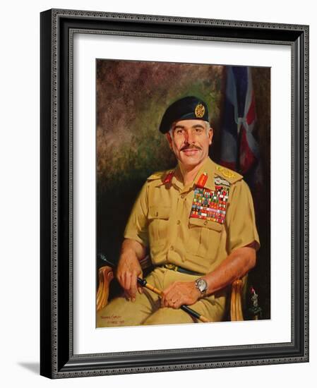 King Hussein of Jordan, 1980 (Oil on Canvas)-Terence Cuneo-Framed Giclee Print