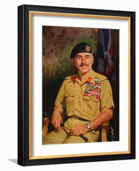 King Hussein of Jordan, 1980 (Oil on Canvas)-Terence Cuneo-Framed Giclee Print