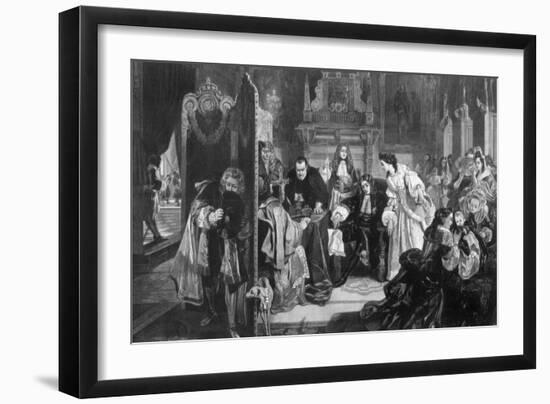 King James II (1633-170) Receiving News of the Landing of the Prince of Orange, 1890-Edward Matthew Ward-Framed Giclee Print