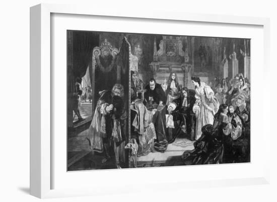 King James II (1633-170) Receiving News of the Landing of the Prince of Orange, 1890-Edward Matthew Ward-Framed Giclee Print