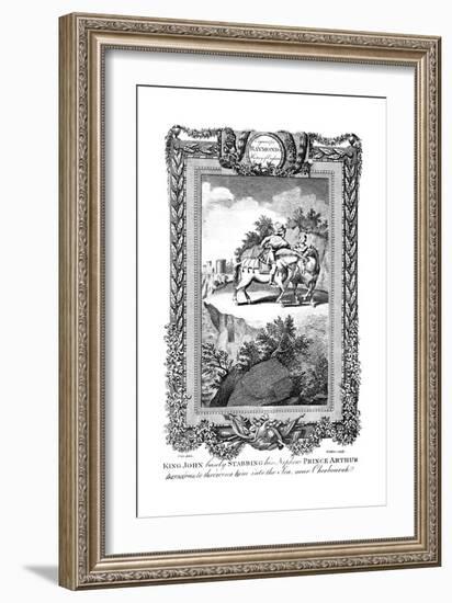 King John (1167-121) Stabbing His Nephew Prince Arthur, 19th Century-Walker-Framed Giclee Print