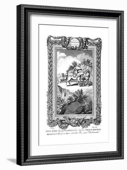 King John (1167-121) Stabbing His Nephew Prince Arthur, 19th Century-Walker-Framed Giclee Print