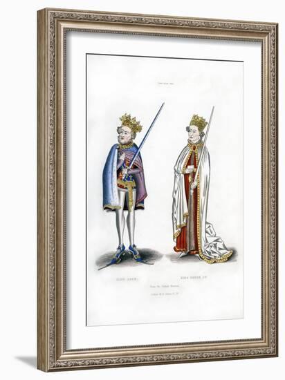 King John and King Henry I, C1440-Henry Shaw-Framed Giclee Print