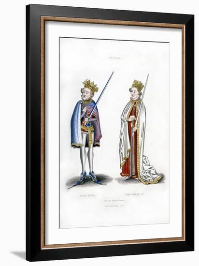 King John and King Henry I, C1440-Henry Shaw-Framed Giclee Print