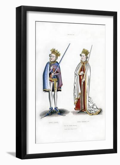 King John and King Henry I, C1440-Henry Shaw-Framed Giclee Print