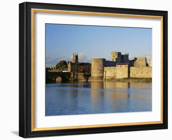 King John's Castle and the River Shannon, Limerick, County Limerick, Munster, Republic of Ireland-Roy Rainford-Framed Photographic Print