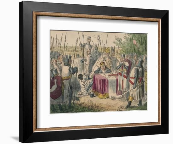 King John Signing Magna Charta, 1850-John Leech-Framed Premium Giclee Print