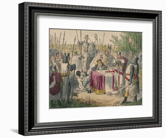 King John Signing Magna Charta, 1850-John Leech-Framed Premium Giclee Print