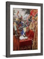 King John Signing the Magna Carta Reluctantly-Arthur C. Michael-Framed Giclee Print