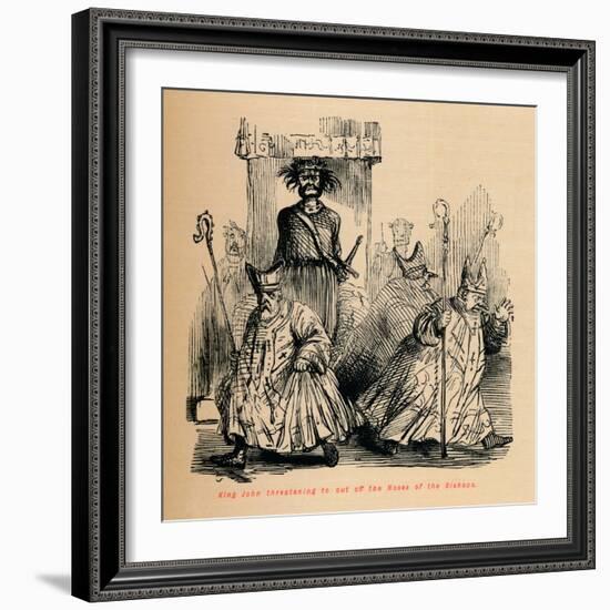 'King John threatening to cut off the Noses of the Bishops', c1860, (c1860)-John Leech-Framed Giclee Print