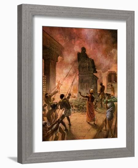 King Josiah cleansing the land of idols - Bible-William Brassey Hole-Framed Giclee Print