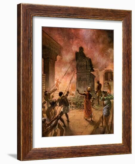 King Josiah cleansing the land of idols - Bible-William Brassey Hole-Framed Giclee Print