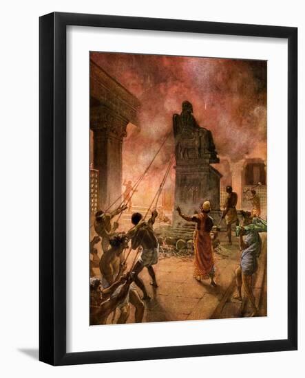 King Josiah cleansing the land of idols - Bible-William Brassey Hole-Framed Giclee Print