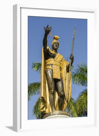 King Kamehameha Statue in Front of Aliiolani Hale (Hawaii State Supreme Court)-Michael DeFreitas-Framed Photographic Print