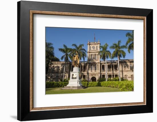 King Kamehameha Statue in Front of Aliiolani Hale (Hawaii State Supreme Court)-Michael DeFreitas-Framed Photographic Print