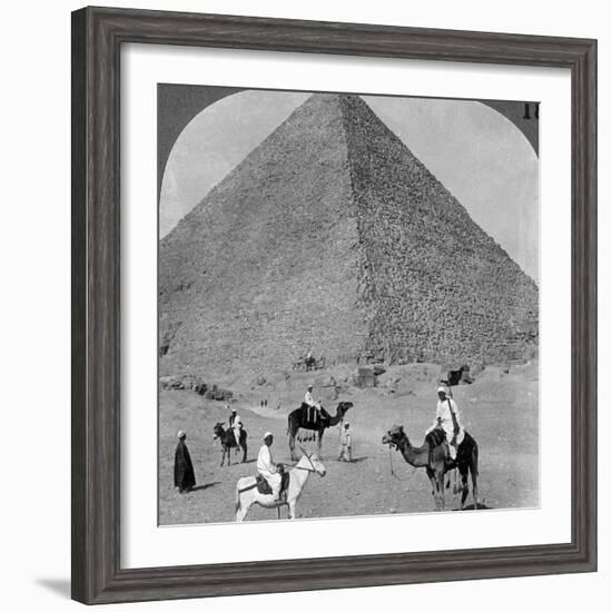 King Khufu's Tomb, the Great Phyramid of Giza, Egypt, 1905-Underwood & Underwood-Framed Photographic Print