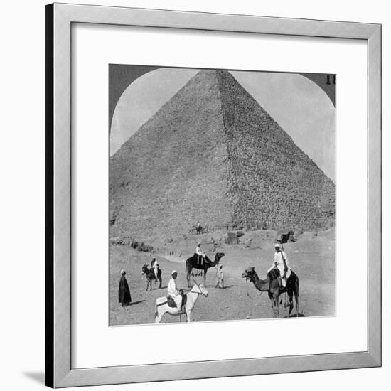 King Khufu's Tomb, the Great Phyramid of Giza, Egypt, 1905-Underwood & Underwood-Framed Photographic Print