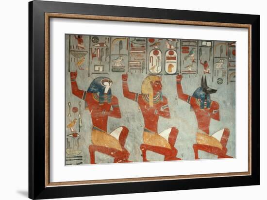 King Kneeling in Front of the Deities-null-Framed Giclee Print