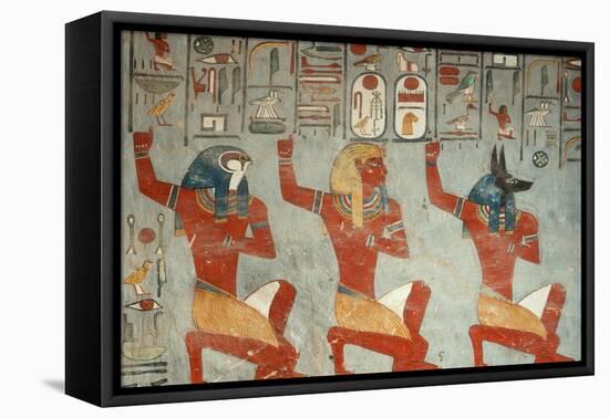 King Kneeling in Front of the Deities-null-Framed Premier Image Canvas