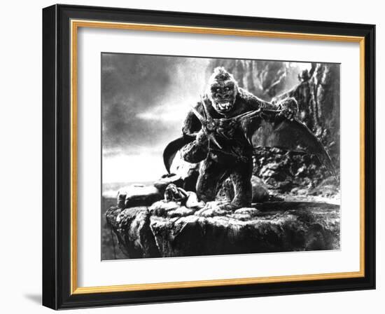 King Kong, Fay Wray, 1933, Kong Fighting Pterodactyl-null-Framed Premium Photographic Print