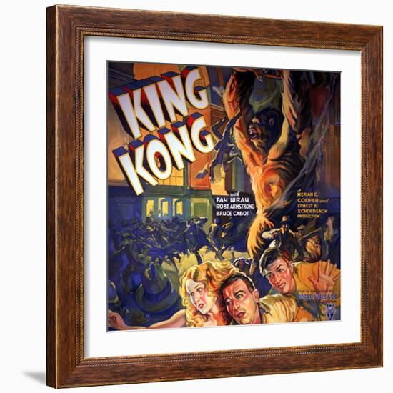 King Kong, Fay Wray, Robert Armstrong, Bruce Cabot, 1933-null-Framed Premium Giclee Print