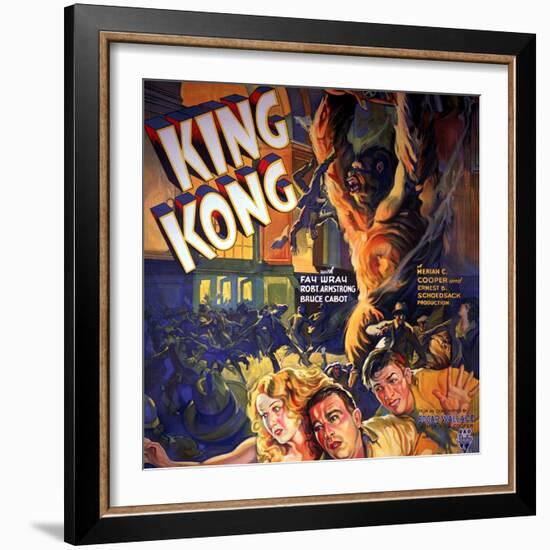 King Kong, Fay Wray, Robert Armstrong, Bruce Cabot, 1933-null-Framed Premium Giclee Print