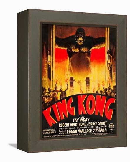 King Kong, (French poster art), 1933-null-Framed Stretched Canvas