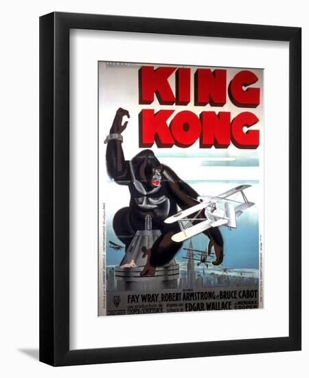 King Kong, French Poster Art, 1933-null-Framed Premium Giclee Print