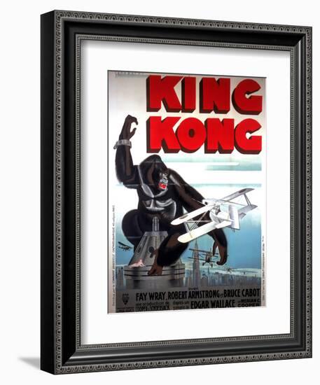 King Kong, French Poster Art, 1933-null-Framed Premium Giclee Print