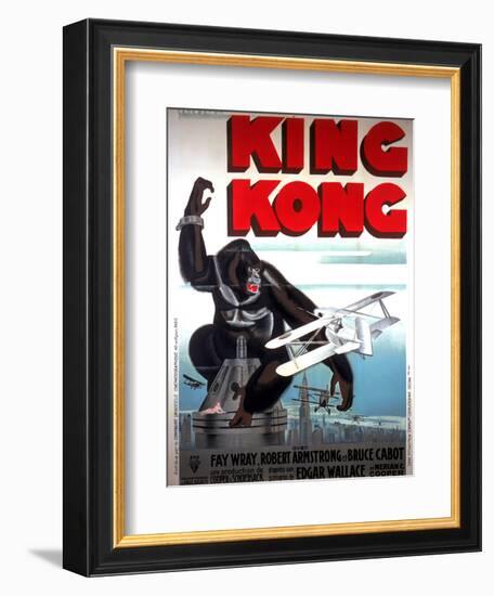 King Kong, French Poster Art, 1933-null-Framed Premium Giclee Print
