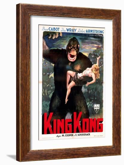 King Kong, Italian Poster Art, 1933-null-Framed Premium Giclee Print