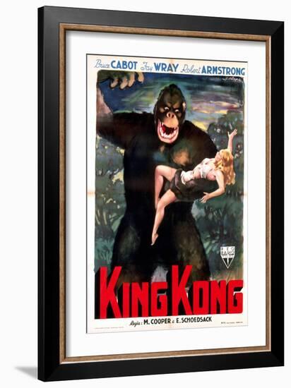 King Kong, Italian Poster Art, 1933-null-Framed Art Print