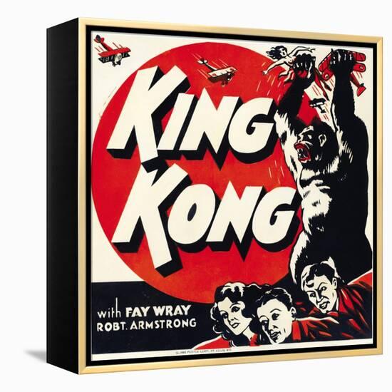 King Kong, jumbo window card, 1933-null-Framed Stretched Canvas