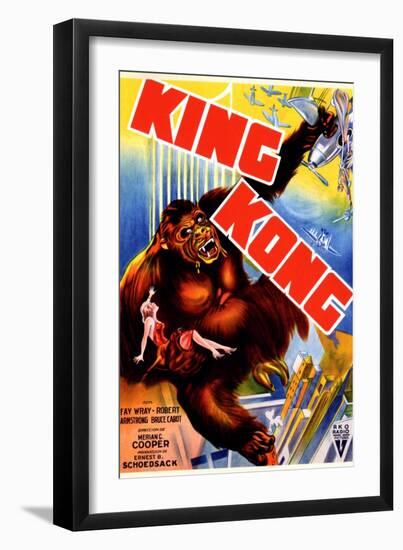 King Kong, 'King Kong' Holding Fay Wray Atop the Empire State Building, 1933-null-Framed Art Print