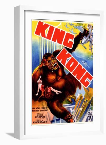 King Kong, 'King Kong' Holding Fay Wray Atop the Empire State Building, 1933-null-Framed Art Print