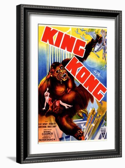 King Kong, 'King Kong' Holding Fay Wray Atop the Empire State Building, 1933-null-Framed Art Print