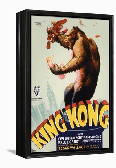 King Kong, King Kong on Poster Art, 1933-null-Framed Stretched Canvas