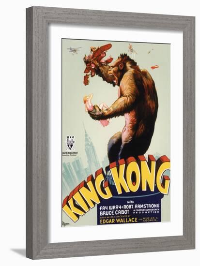 King Kong, King Kong on Poster Art, 1933-null-Framed Premium Giclee Print