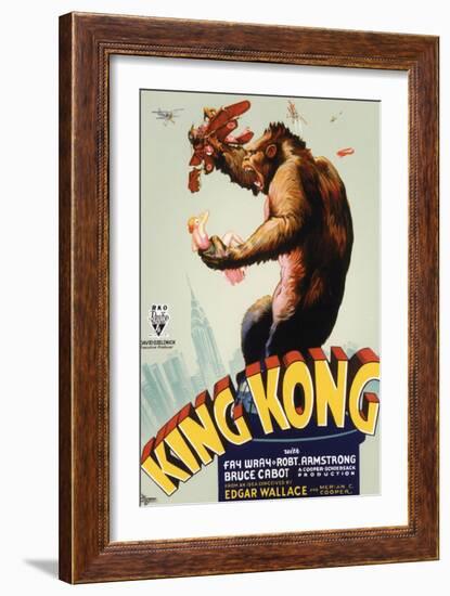 King Kong, King Kong on Poster Art, 1933-null-Framed Premium Giclee Print