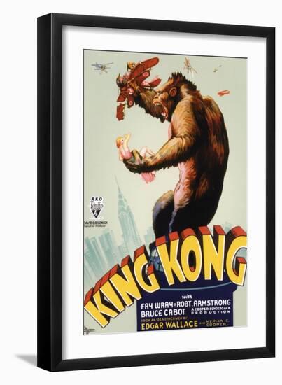 King Kong, King Kong on Poster Art, 1933-null-Framed Premium Giclee Print